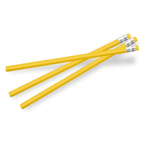 400 Lápis com Borracha Personalizados Corpo Amarelo Ell004