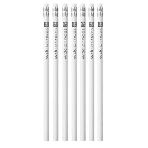 400 Lápis com Borracha Personalizados Corpo Branco Ell004