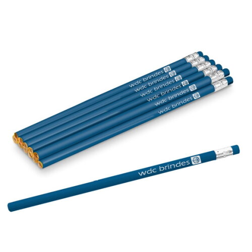 400 Lápis com Borracha Personalizados Corpo Azul Ell004