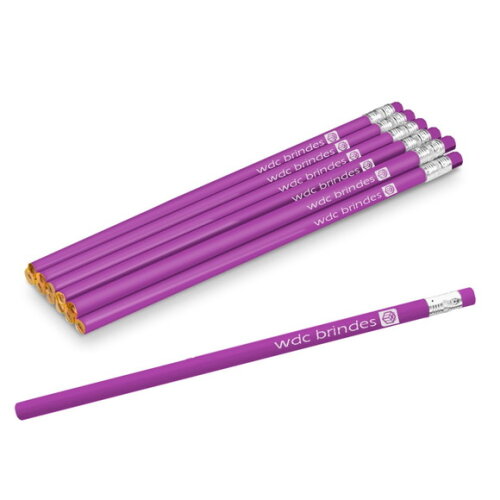 400 Lápis com Borracha Personalizados Corpo Roxo Ell004
