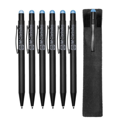 60 Canetas Metal Touch Gravação a Laser Cmt007 - Azul Claro