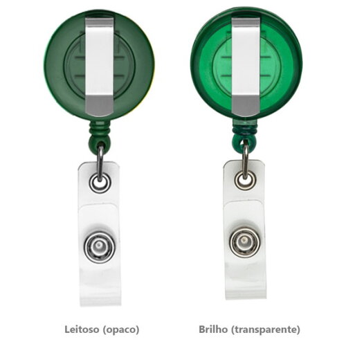 70 Porta Cracha Retrátil sem Personalização - Ida001 Verde