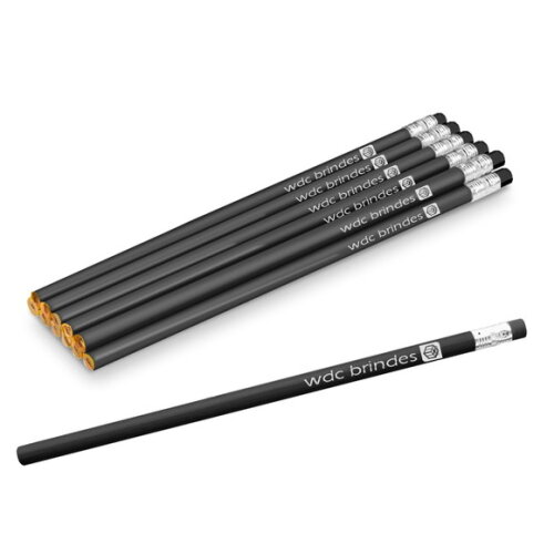 750 Lápis com Borracha Personalizados Corpo Preto Ell004