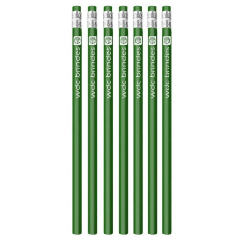 750 Lápis com Borracha Personalizados Corpo Verde Ell004