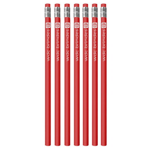 750 Lápis com Borracha Personalizados Corpo Vermelho Ell004