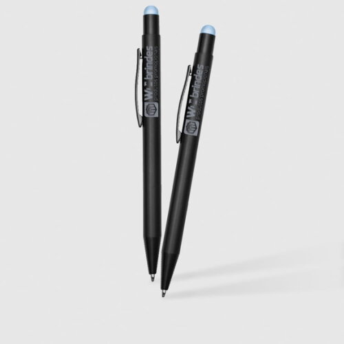 80 Canetas Metal Touch Gravação a Laser Cmt007 - Azul Claro