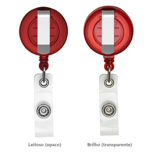 80 Porta Cracha Retrátil sem Personalização- Ida001 Vermelho