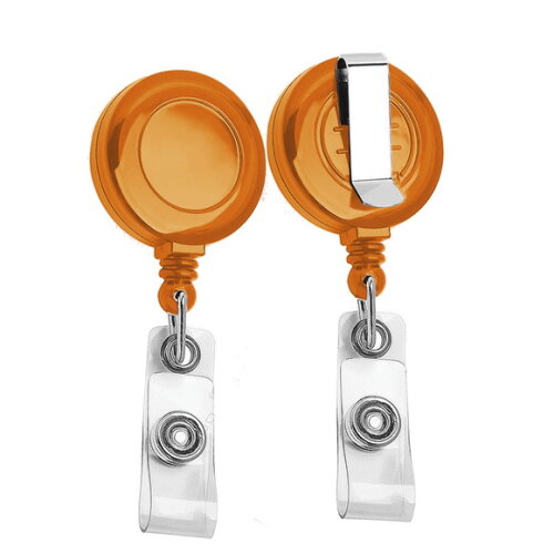 90 Porta Cracha Retrátil sem Personalização - Ida001 Laranja