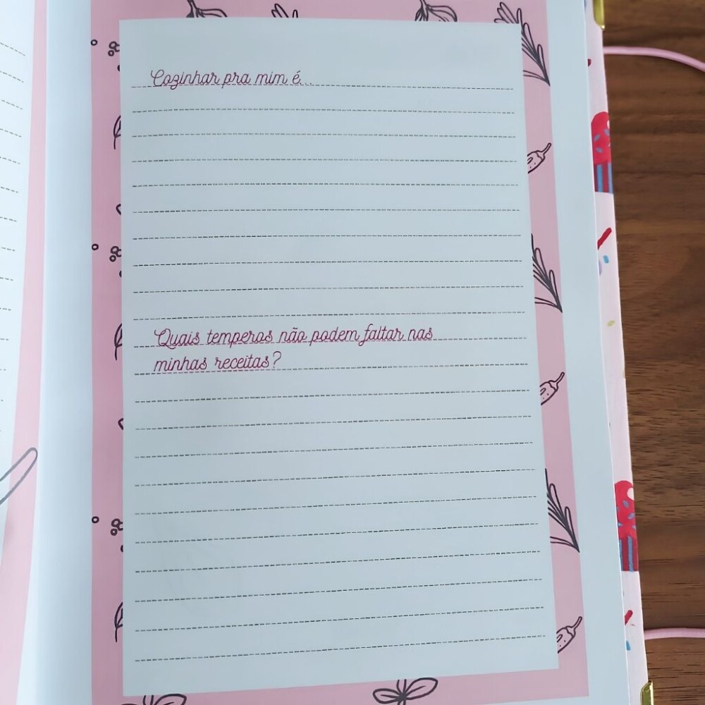 caderno de receitas personalizado