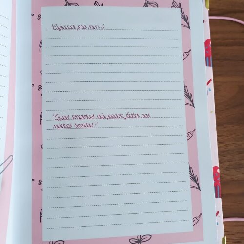 caderno de receitas personalizado