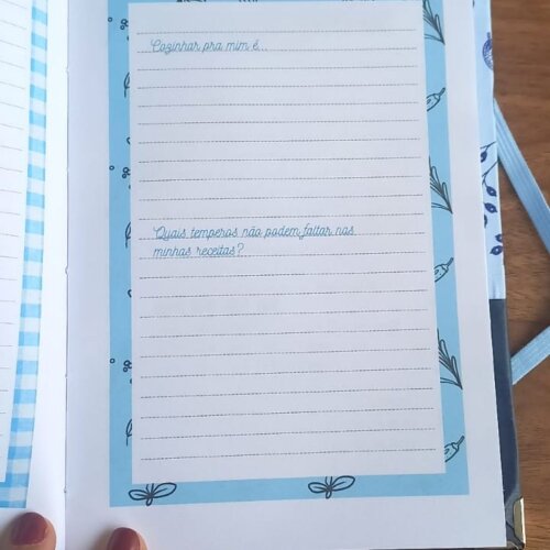 caderno de receitas personalizado
