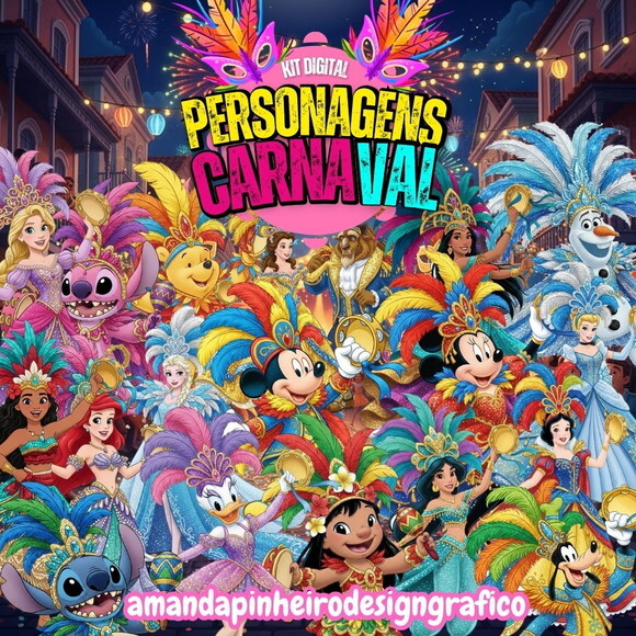 Kit Digital Personagens Carnaval