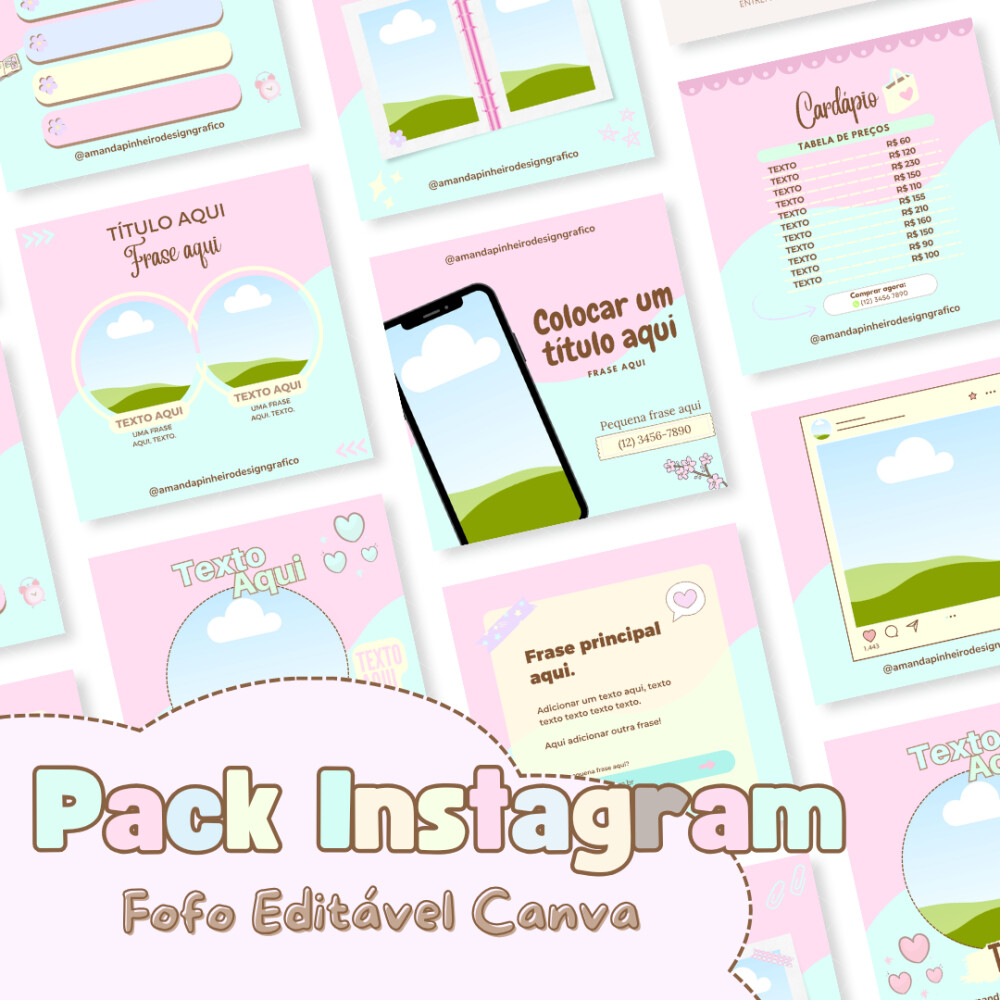 Pack Fofo Editável Post Instagram