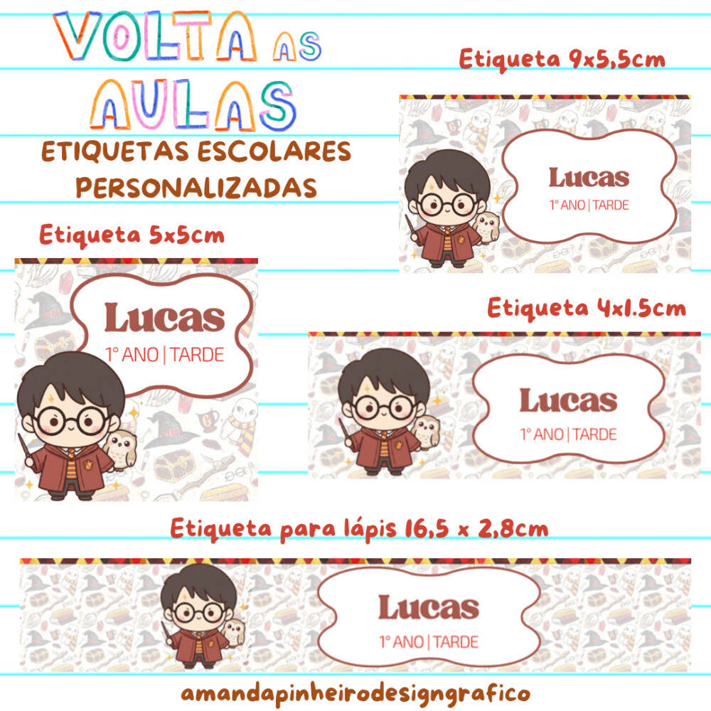 Etiqueta Escolar - Harry Potter