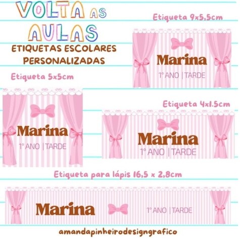 Etiqueta Escolar - Doce Laço