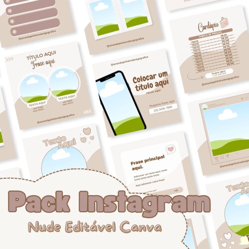 Pack Post Editável Instagram Nude