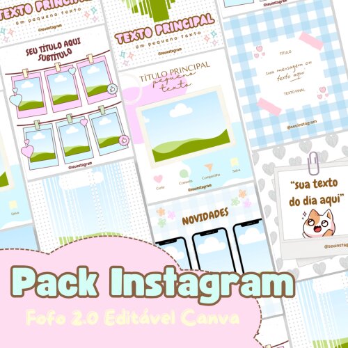 Pack Post Instagram Editável - Fofo 2.0