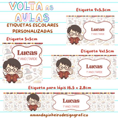 Etiqueta Escolar - Harry Potter