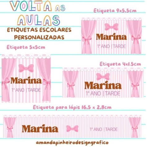 Etiqueta Escolar - Doce Laço