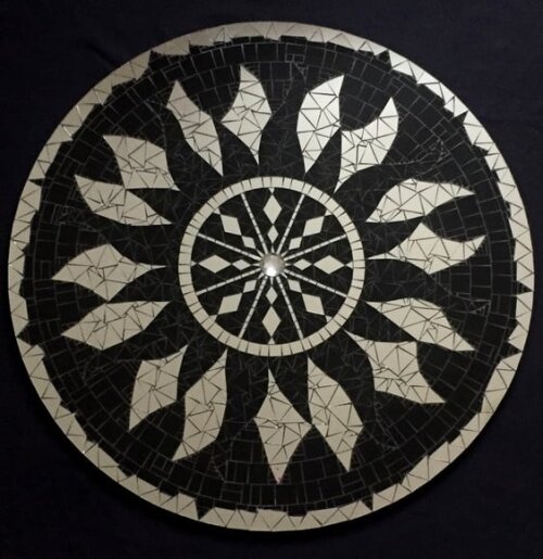 Mandala Sol em Mosaico 65 cm