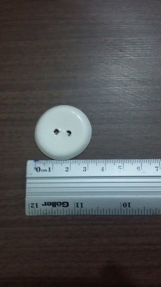 Botão madeira branco