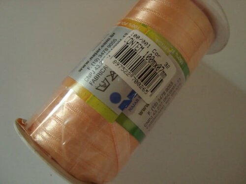 fita de cetim n.01 - 100 metros salmão