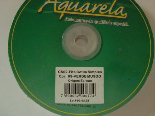 fita de cetim n.02 - 50 metros verde