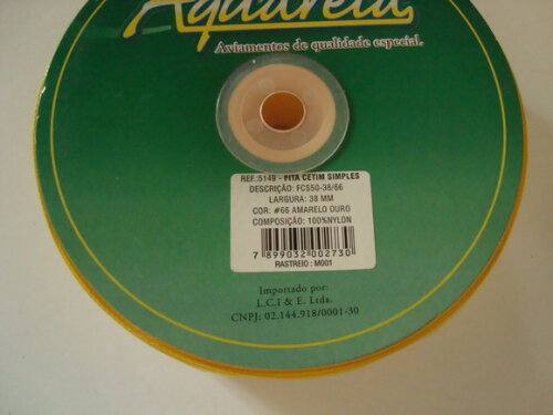 fita de cetim n.09 - 50 metros amarelo ouro