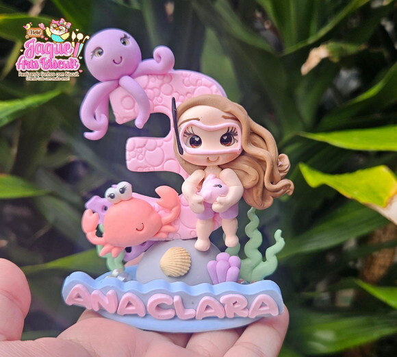 Vela Biscuit Personalizada Fundo do Mar