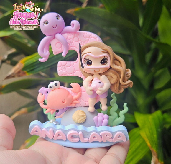 Vela Biscuit Personalizada Fundo do Mar