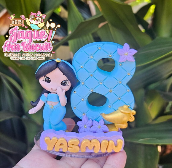Vela Biscuit Personalizada Jasmine/ Aladin