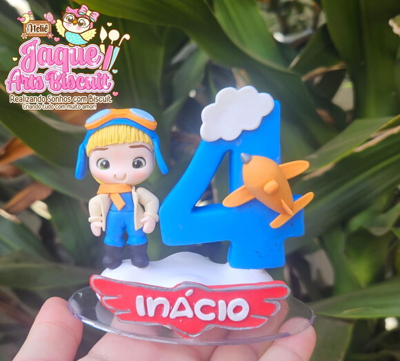 Vela Personalizada Biscuit Aviões/ Aviador