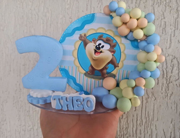 Vela/ Topo de Bolo Taz Baby, Taz Mania