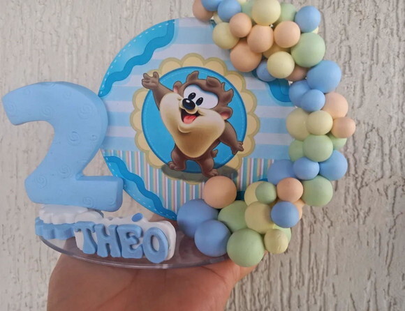 Vela/ Topo de Bolo Taz Baby, Taz Mania