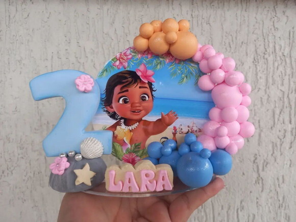 Vela/ Topo de Bolo Moana Baby