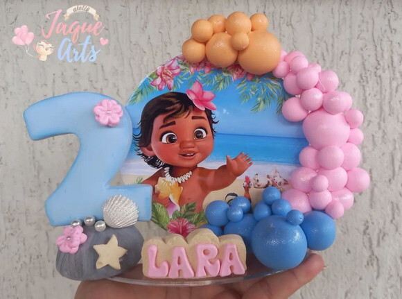 Vela/ Topo de Bolo Moana Baby