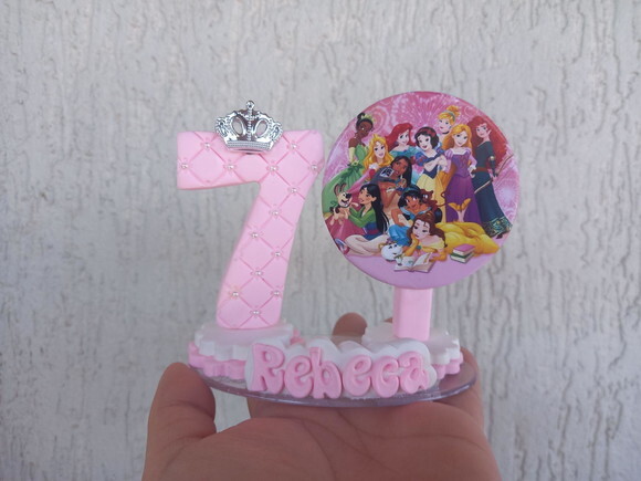 Vela/topo de Bolo Biscuit Princesas