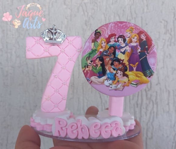 Vela/topo de Bolo Biscuit Princesas