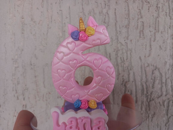 Vela/topo de Bolo Biscuit Unicornio