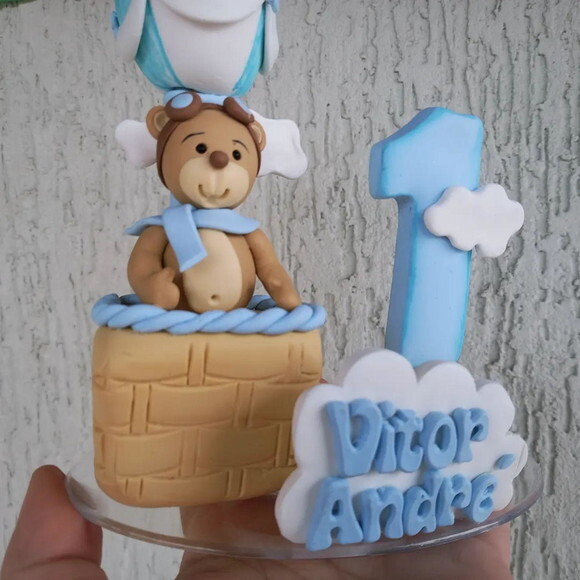 Vela/topo em Biscuit Urso Baloeiro