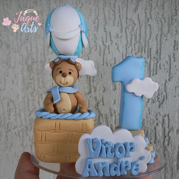 Vela/topo em Biscuit Urso Baloeiro