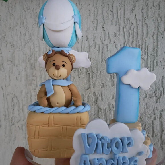 Vela/topo em Biscuit Urso Baloeiro