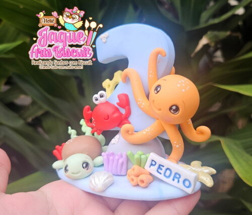 Vela Biscuit Personalizada Fundo do Mar