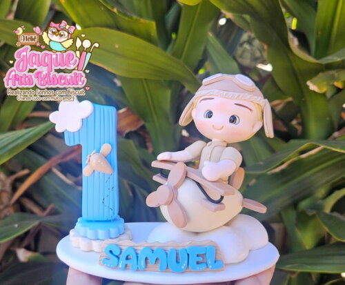Vela Biscuit Personalizada Aviador