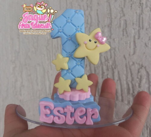 Vela Biscuit Personalizada Estrelinha