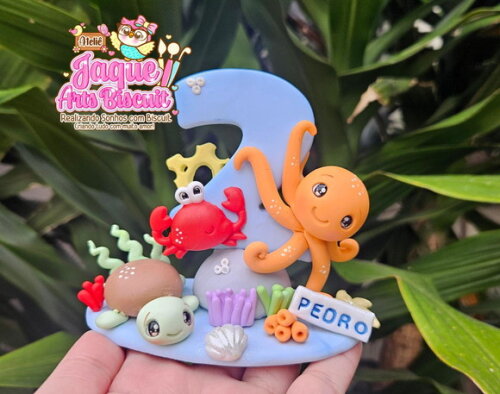 Vela Biscuit Personalizada Fundo do Mar