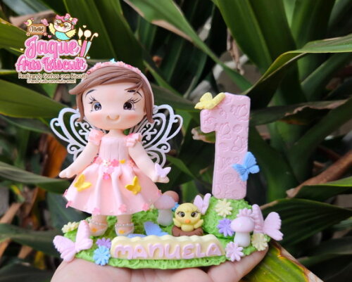 Vela Biscuit Personalizada Jardim Encantado/ Borboleta