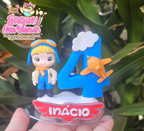 Vela Personalizada Biscuit Aviões/ Aviador