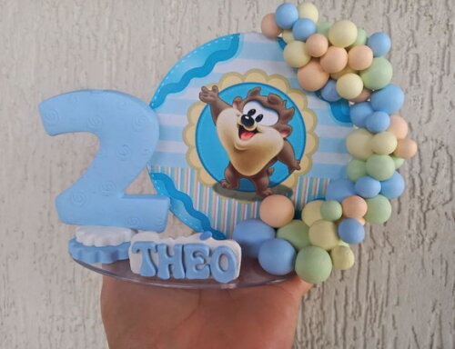 Vela/ Topo de Bolo Taz Baby, Taz Mania