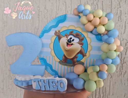 Vela/ Topo de Bolo Taz Baby, Taz Mania